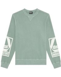 DIESEL - Logo Print Chunky-Knit Jumper - Lyst