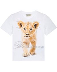 Blumarine - Cub Print Rhinestone T-Shirt - Lyst