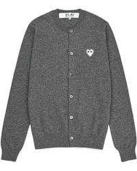 COMME DES GARÇONS PLAY - Long-Sleeved Knitted Cardigan - Lyst