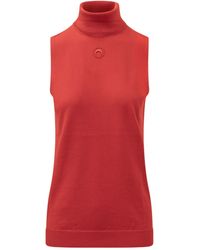 Marine Serre - Turtleneck Sleeveless Knit Tank Top - Lyst