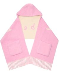 Burberry - Logo Alpaca Wool Blend Hooded Scarf - Lyst