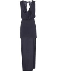Elisabetta Franchi - Train Georgette Crêpe Dress - Lyst