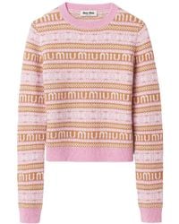Miu Miu - Merino Wool Crew-Neck Sweater - Lyst