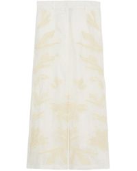 Marella - Embroidered Linen Trousers - Lyst