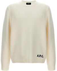 A.P.C. - Edward Logo Intarsia-Knit Crewneck Jumper - Lyst