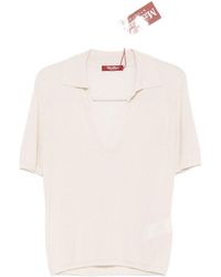 Max Mara - Studio V-Neck Knitted Polo Shirt - Lyst
