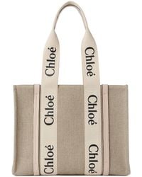 Chloé - Woody Linen Tote Bag - Lyst