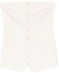 Patrizia Pepe - Button Strapless Top - Lyst