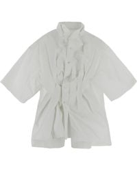 Maison Margiela - Runched Collared Short-Sleeve Shirt - Lyst