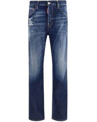 DSquared² - 642 Distressed Straight-Leg Jeans - Lyst