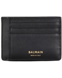 Balmain - Anthem Calfskin Leather Card Holder - Lyst