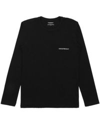 Emporio Armani - T-Shirt With Round Neck And Long Sleeves - Lyst