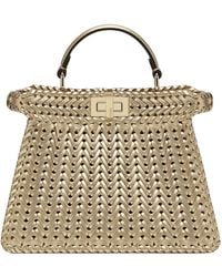 Fendi - Champagne-Coloured Interlaced Leather Bag - Lyst