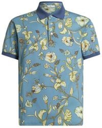 Etro - Printed Short Sleeve Polo Shirt - Lyst