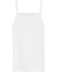 Leset - Pointelle-Knit Cotton-Jersey Tank - Lyst