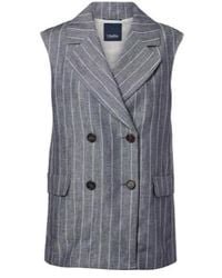 Max Mara - Ballo Pinstripe Double-Breasted Linen Vest - Lyst