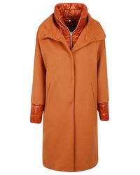 Herno - Funnel-Neck Single-Breasted Coat - Lyst