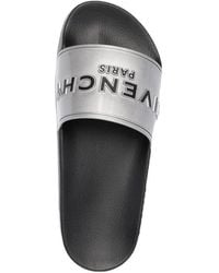 Givenchy - Metallic-Effect Logo-Detail Slides - Lyst