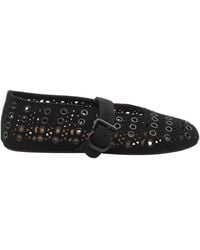 Alaïa - Alaïa Eyelet Ballet Flats - Lyst