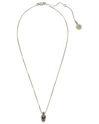 McQueen - Pave Skull Pendant Necklace - Lyst
