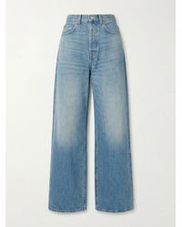 Gucci - Horsebit Raw Cut Hem Wide Leg Jeans - Lyst