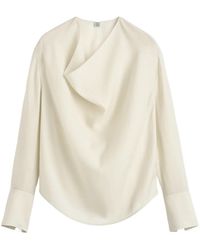 TOTEME - Totême Draped Curved Hem Blouse - Lyst
