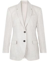 Brunello Cucinelli - Lapel Long-Sleeved Suit Jacket - Lyst