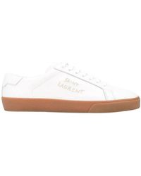 Saint Laurent - Logo Lace Up Sneakers - Lyst
