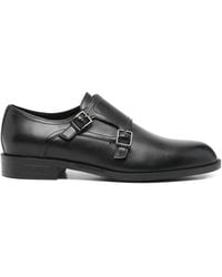 BOSS - Buckle Strap Leather Oxford Shoes - Lyst