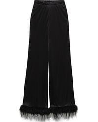 Prada - Triangle Logo Wide-Leg Trousers - Lyst