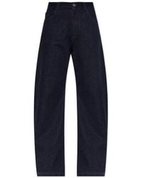 The Attico - The Embroidered Logo Wide-Leg Jeans - Lyst