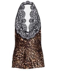 Nili Lotan - Teo Leopard-Print Silk Satin Top - Lyst