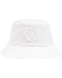 Stone Island - Logo-Patch Cotton Bucket Hat - Lyst