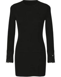 Valentino - Lace Detailed Crewneck Dress - Lyst
