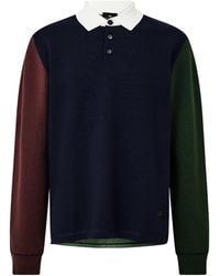 Paul Smith - Fine-Knit Long-Sleeve Merino Polo Shirt - Lyst