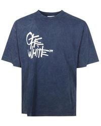 Off-White c/o Virgil Abloh - Graphic Printed Crewneck T-Shirt - Lyst