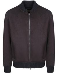 Herno - Ribbed-Trim Bomber Jacket - Lyst