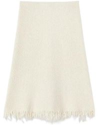 Jil Sander - A-Line Frayed-Detail Skirt - Lyst