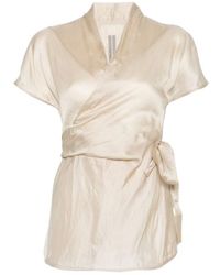 Rick Owens - Tie-Waist V-Neck Blouse - Lyst