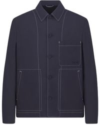 Dior Homme Archives Labels Bomber Jacket in Blue for Men | Lyst