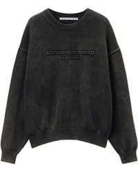 Alexander Wang - Oversize Logo Crewneck Sweatshirt - Lyst