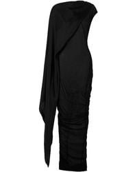 Rick Owens - Scarf-Detail Cotton Midi Dress - Lyst