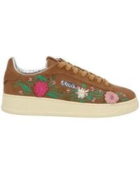 Autry - Floral-Embroidered Dallas Lace-Up Sneakers - Lyst