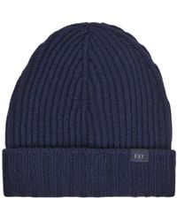 Fay - Ribbed Beanie Hat - Lyst