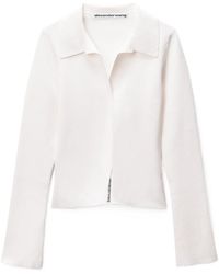 Alexander Wang - Polo-Collar Long-Sleeve Blouse - Lyst