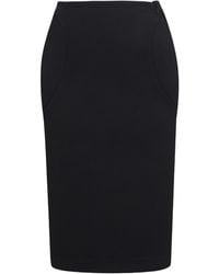 Alaïa - Alaïa Upstitched Circle Midi Pencil Skirt - Lyst