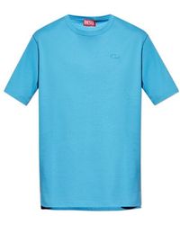 DIESEL - T-Adjust-Slits Logo-Embroidered T-Shirt - Lyst