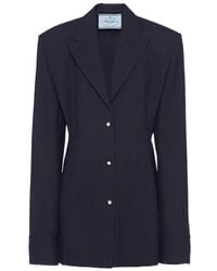 Prada - Pinstripe Single-Breasted Shirt Jacket - Lyst
