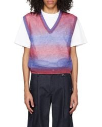 WOOYOUNGMI - Graded Stripe Pattern Knitted Vest - Lyst