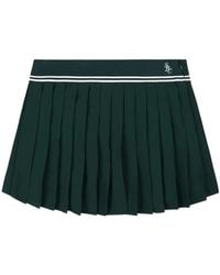 Sporty & Rich - Pleated Logo-Embroidery Mini Skirt - Lyst